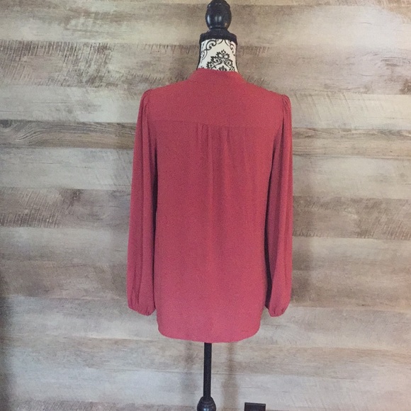 Rust Pussy Bow Tie Blouse - Picture 4 of 4